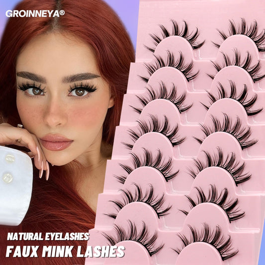 Natural False Lashes 5/7 pairs Manga Lashes Fluffy Soft Cross