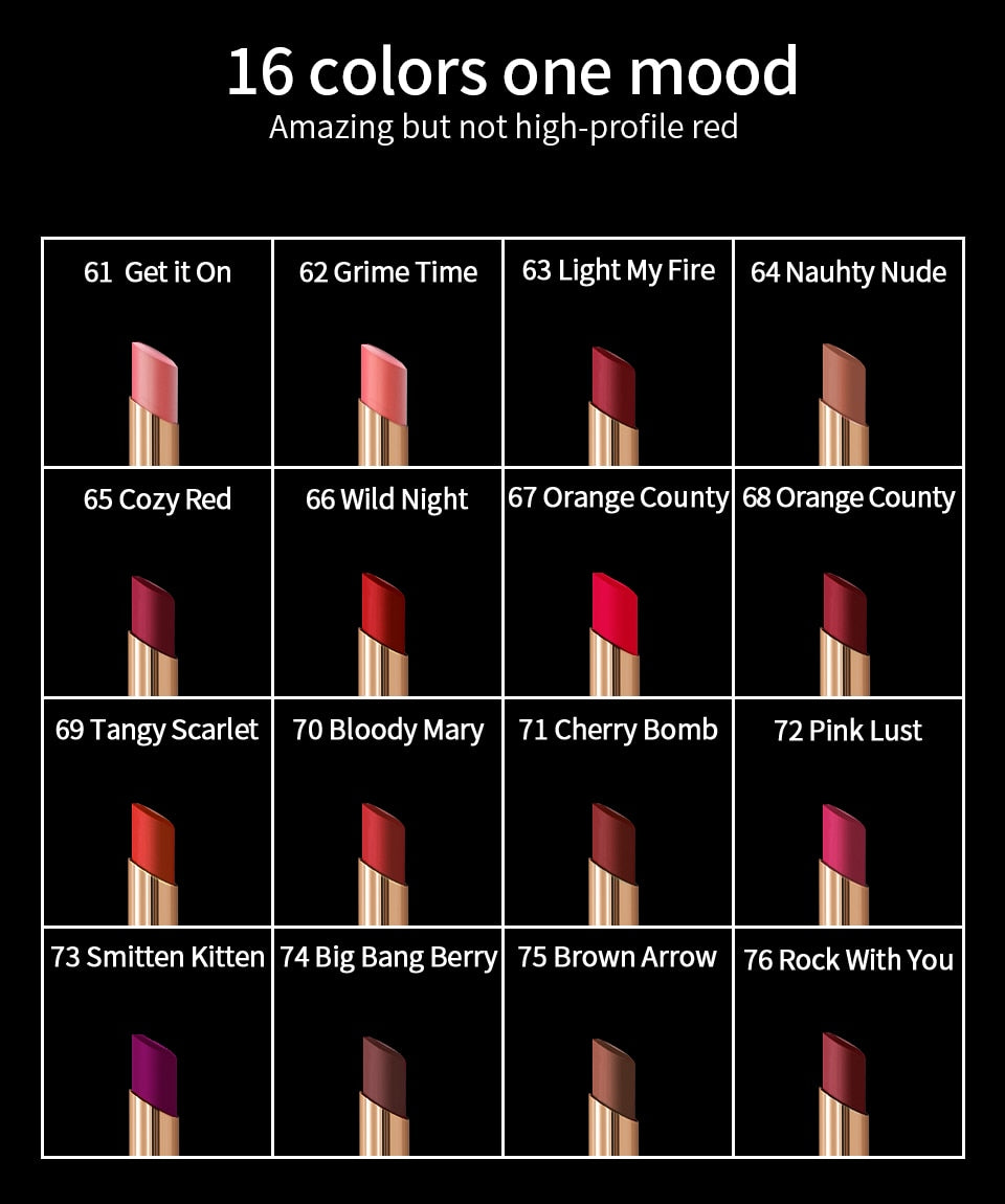 16 Colors Velvet Lipstick Easy To Wear waterproof Long-Lasting Matte Lip Makeup