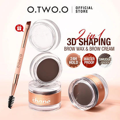 Eyebrow Pomade Brow Gel Wax 2 IN 1 Waterproof Long Lasting Creamy Texture Eye Brow Tint Enhancers Cosmetics Makeup