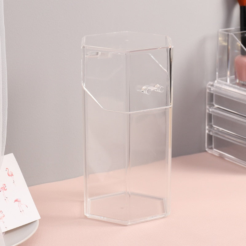 Fancy Acrylic Makeup Pearls Brush Holder Makeup Organizer Elegant Transparent Storage Box Holder