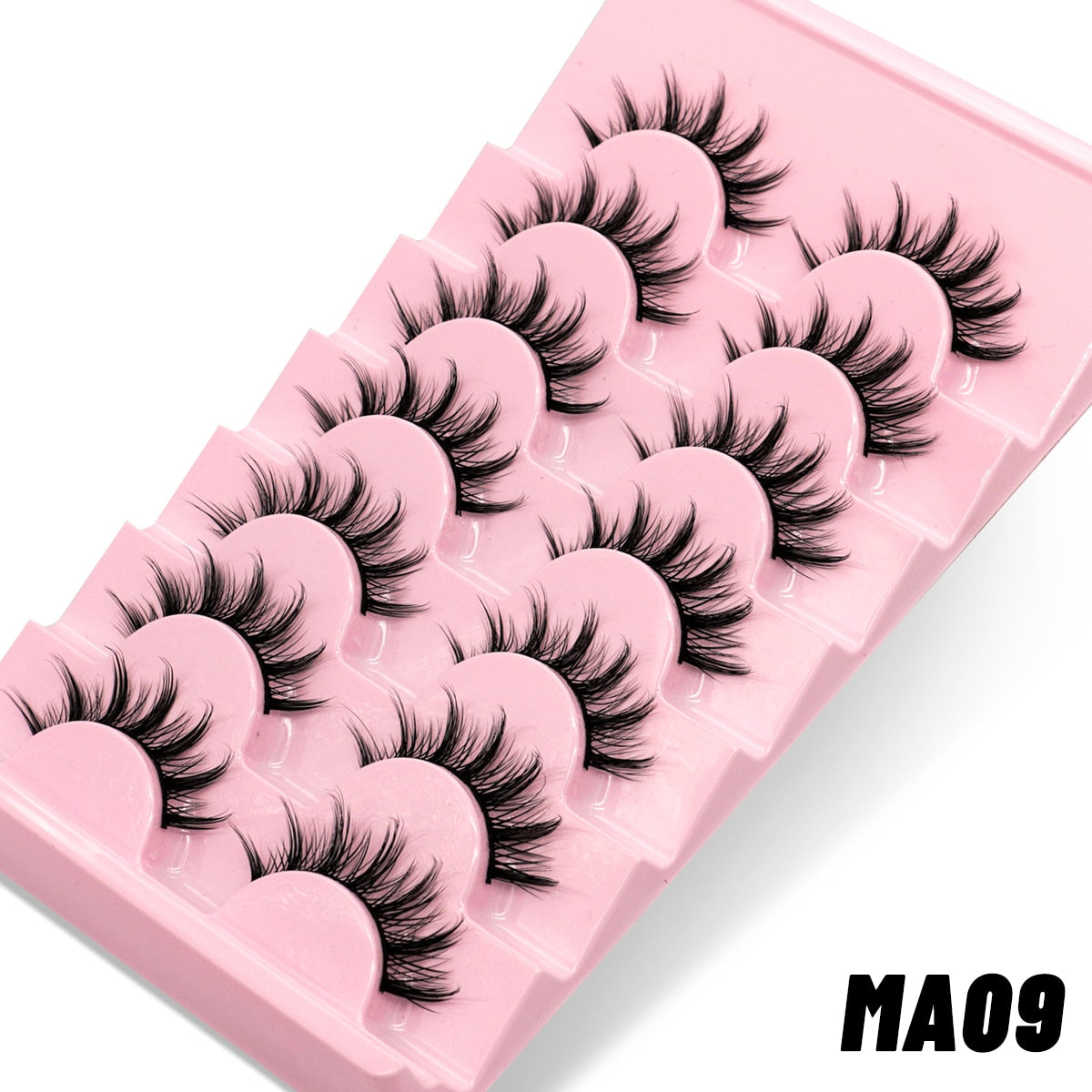 7pairs Eyelashes 3D Natural False Lashes Fluffy Soft Cross Manga Lashes  Natural Eyelash