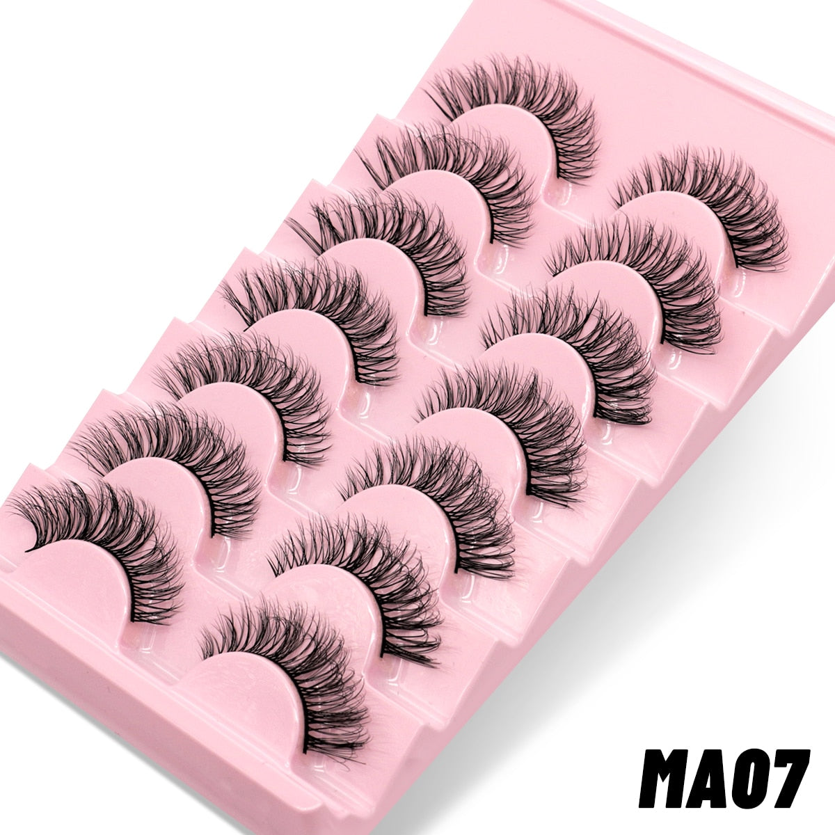 7pairs Eyelashes 3D Natural False Lashes Fluffy Soft Cross Manga Lashes  Natural Eyelash