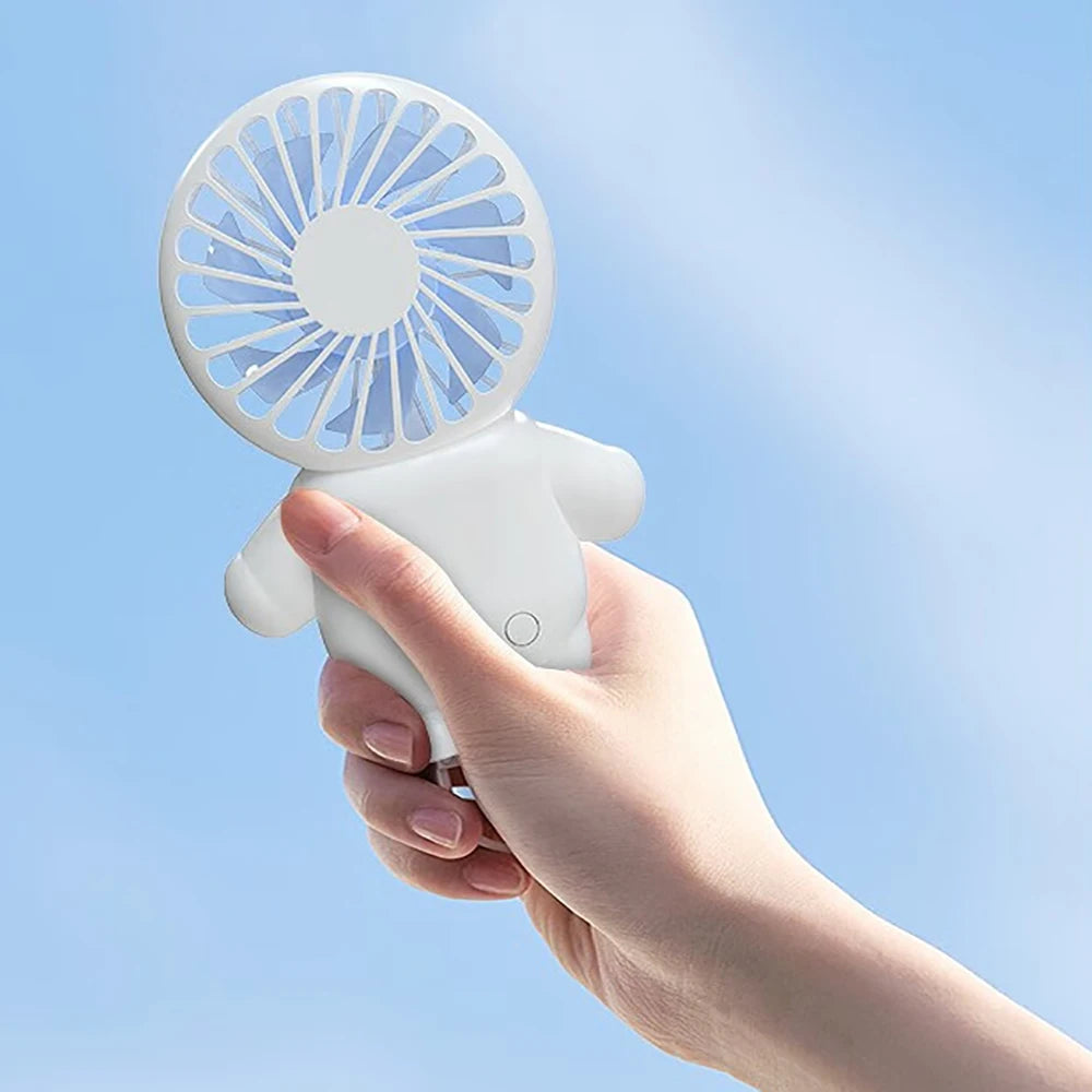 Mini Portable Astronaut Fan with 3 Speed Modes Hand-held Fan with Detachable Base Stand USB Charging Cute Fan