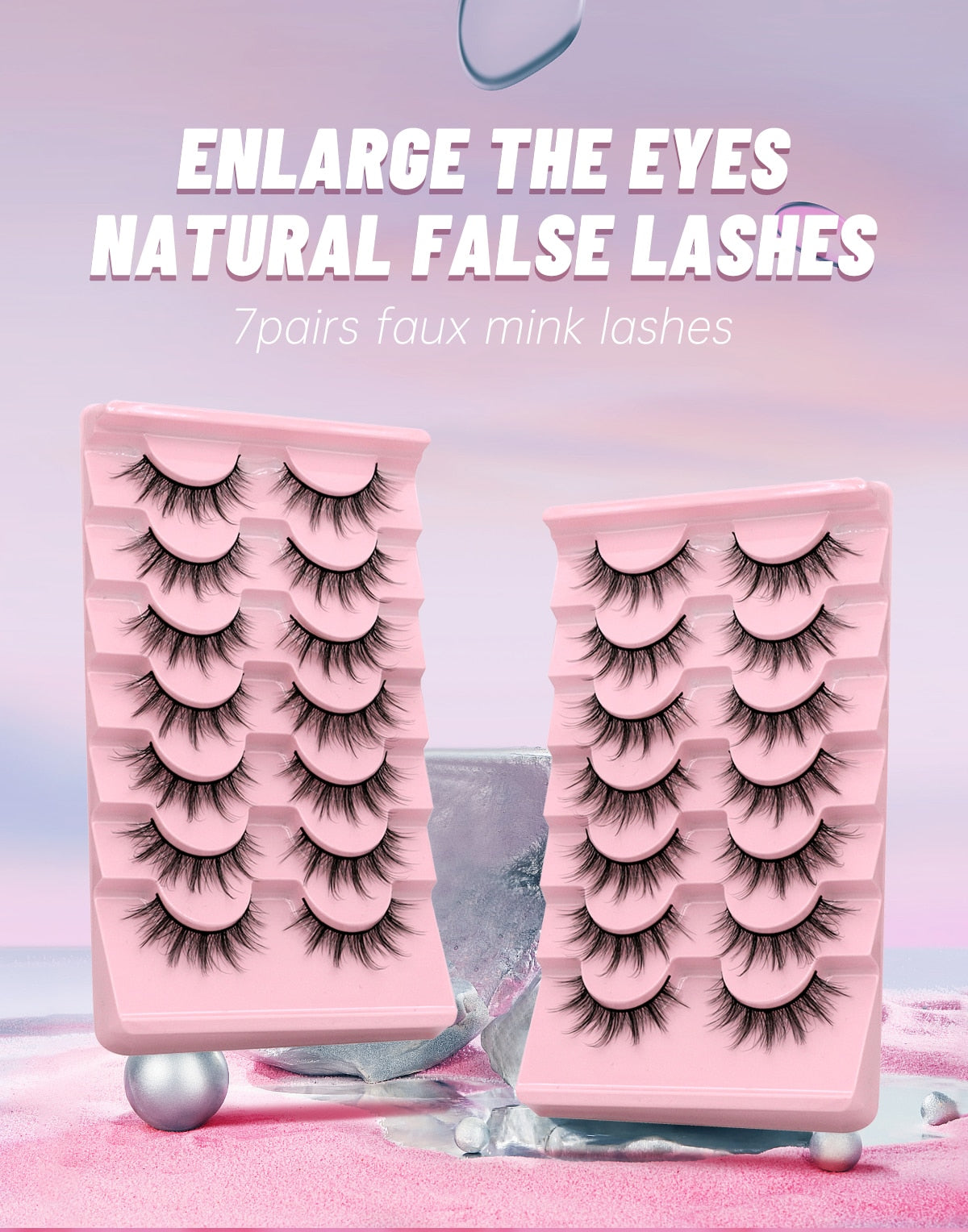 7pairs Eyelashes 3D Natural False Lashes Fluffy Soft Cross Manga Lashes  Natural Eyelash