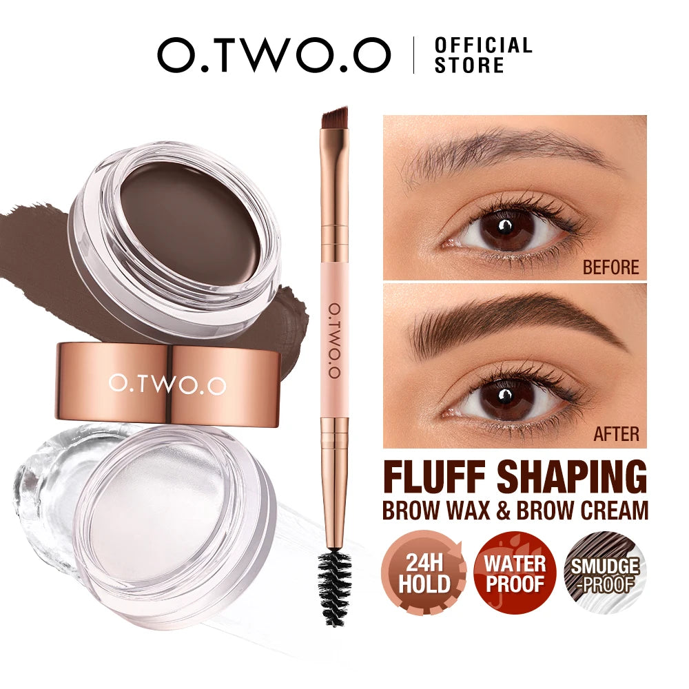 Eyebrow Pomade Brow Gel Wax 2 IN 1 Waterproof Long Lasting Creamy Texture Eye Brow Tint Enhancers Cosmetics Makeup