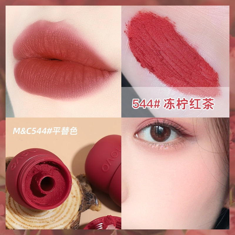 Lip & Cheek Lovely Pinecone-Shape Makeup Velvet Matte Lipstick Waterproof Lip Gloss