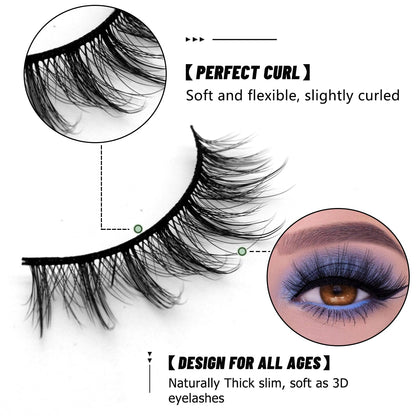 7pairs Eyelashes 3D Natural False Lashes Fluffy Soft Cross Manga Lashes  Natural Eyelash