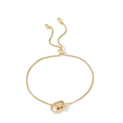 "2023 Classic Design Ring Interlocking Gold Charm Bracelet"