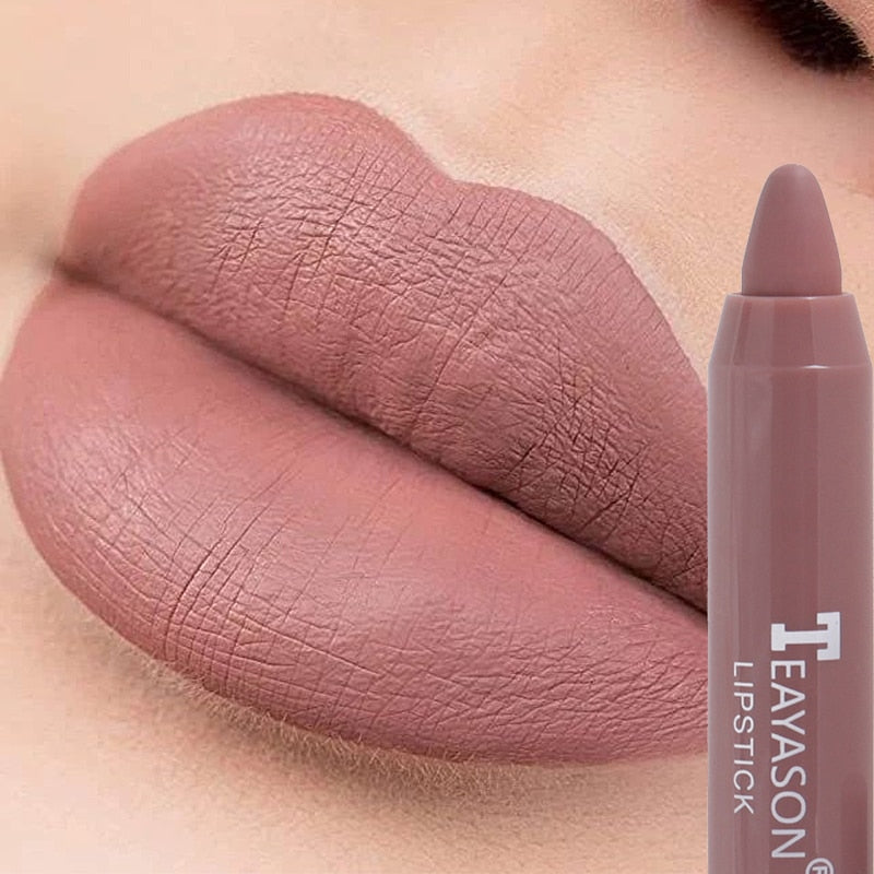 Nude Velvet Matte Lipstick Long Lasting Lips Liner Pencil