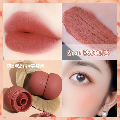 Lip & Cheek Lovely Pinecone-Shape Makeup Velvet Matte Lipstick Waterproof Lip Gloss