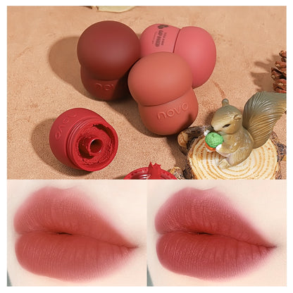 Lip & Cheek Lovely Pinecone-Shape Makeup Velvet Matte Lipstick Waterproof Lip Gloss