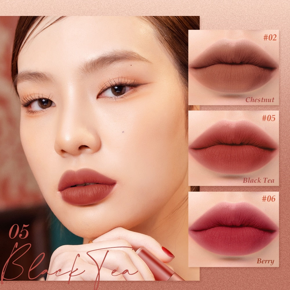 Lipstick Lip Gloss 2 in 1 lip Tint 12 Colors Lip Waterproof Long -lasting Moisture Red Lip Matte Lipstick Makeup