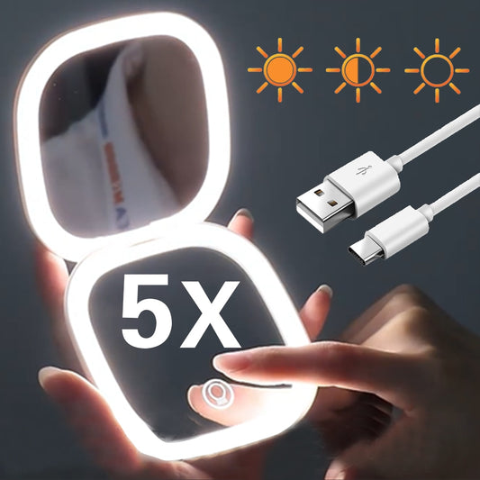 Mini  Led Makeup Mirror With Light 5X
