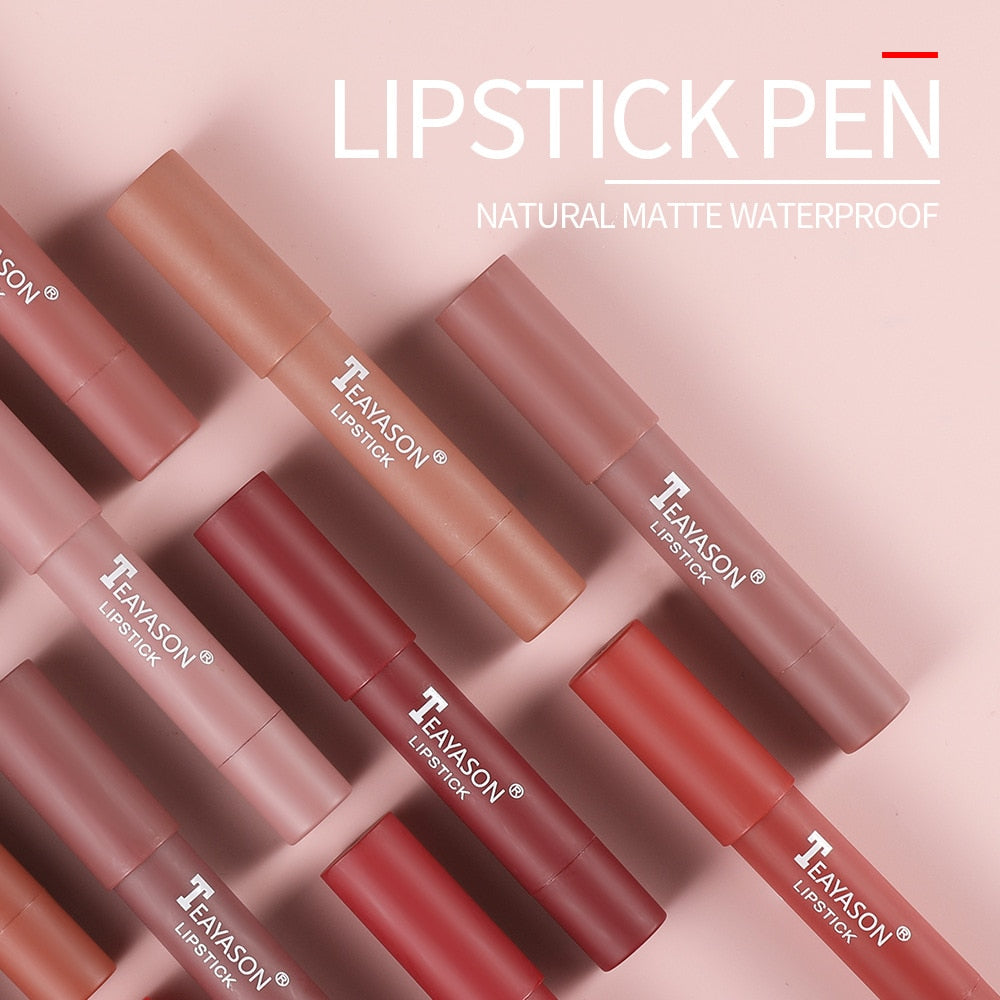 Nude Velvet Matte Lipstick Long Lasting Lips Liner Pencil